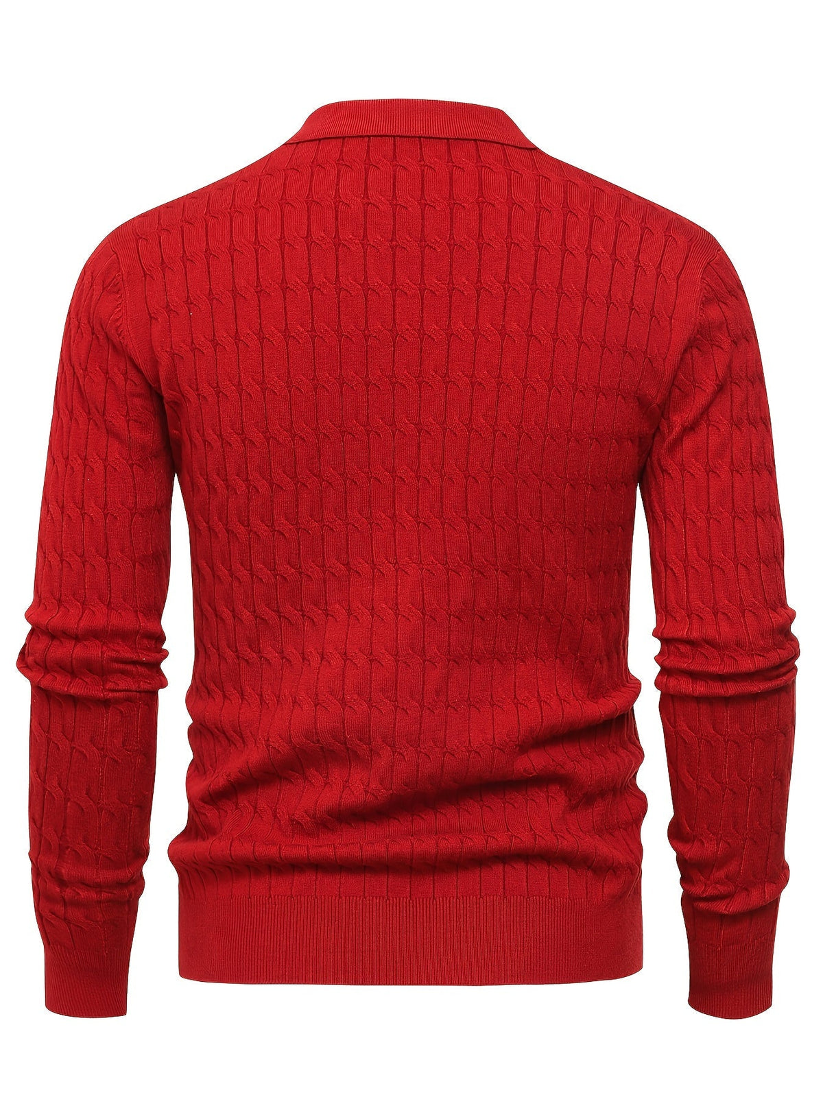 Męski sweter z kołnierzykiem polo i długim rękawem
