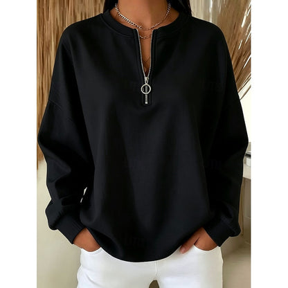 Adeline | Bluza z wysokim kołnierzem i zamkiem błyskawicznym o długości 1/4 2