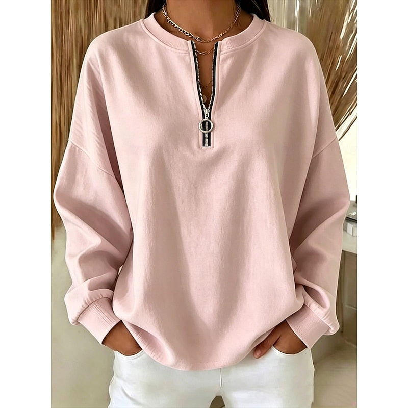 Adeline | Bluza z wysokim kołnierzem i zamkiem błyskawicznym o długości 1/4 3