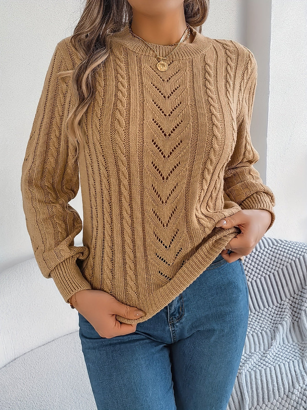 Blythe | Sweter z teksturą w splocie kablowym 3