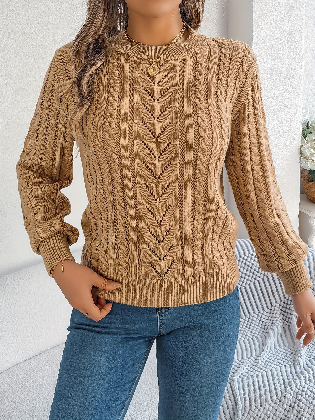 Blythe | Sweter z teksturą w splocie kablowym 6