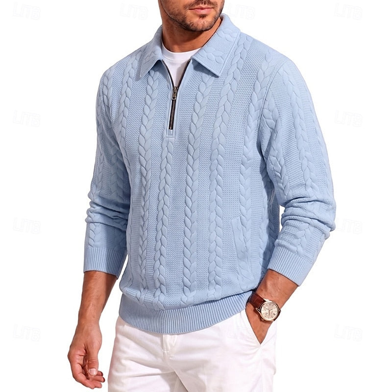 Chase | Teksturowany sweter z zamkiem błyskawicznym 1/4 2