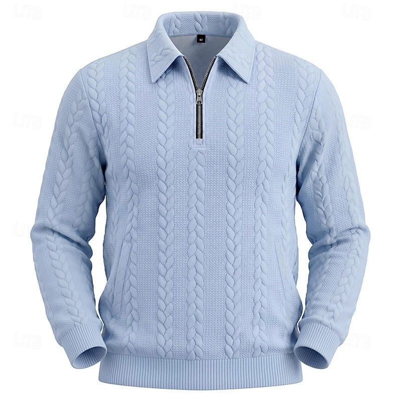 Chase | Teksturowany sweter z zamkiem błyskawicznym 1/4 4