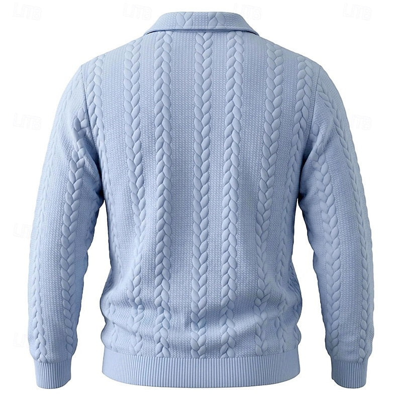 Chase | Teksturowany sweter z zamkiem błyskawicznym 1/4 5