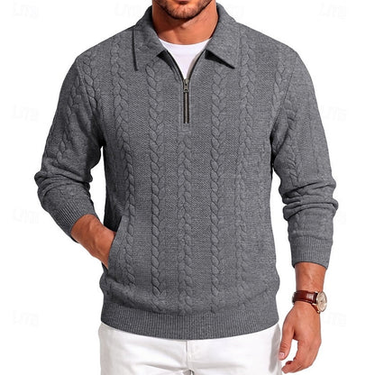 Chase | Teksturowany sweter z zamkiem błyskawicznym 1/4 6