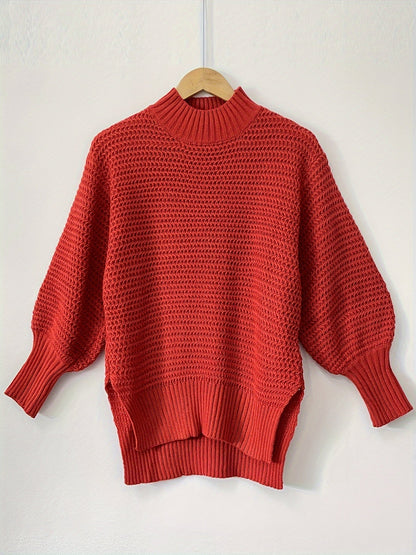 Evangeline | Teksturowany sweter z wysokim i niskim dekoltem 2