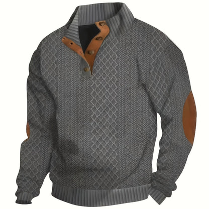 Ronan | Sweter henley ze stójką i guzikami 11