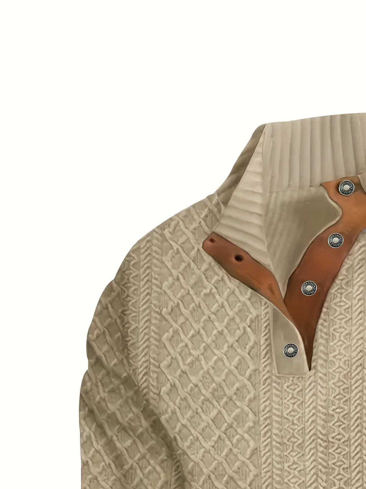Ronan | Sweter henley ze stójką i guzikami 3
